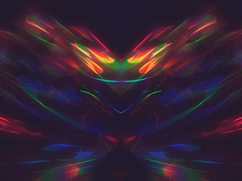 Refracted light paint Rorschach